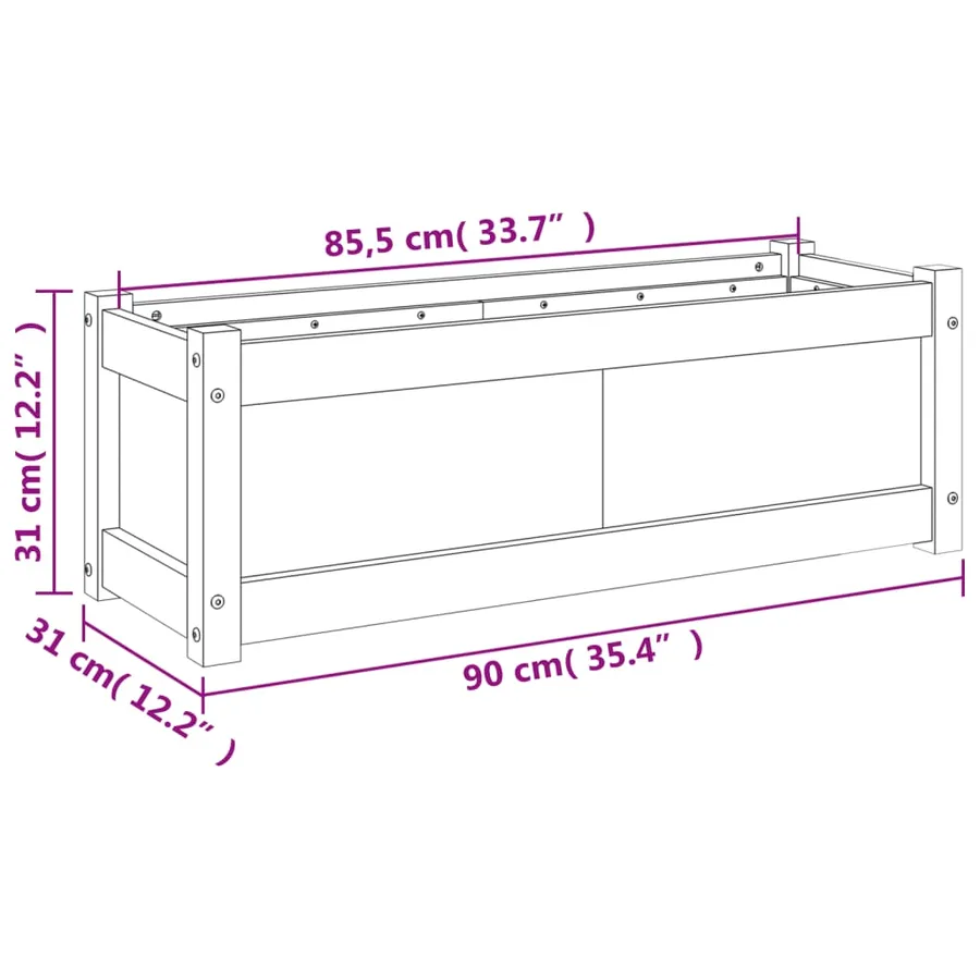 Jardinières 2 pcs bois de pin massif - 12