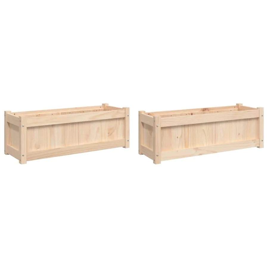 Jardinières 2 pcs bois de pin massif - 2