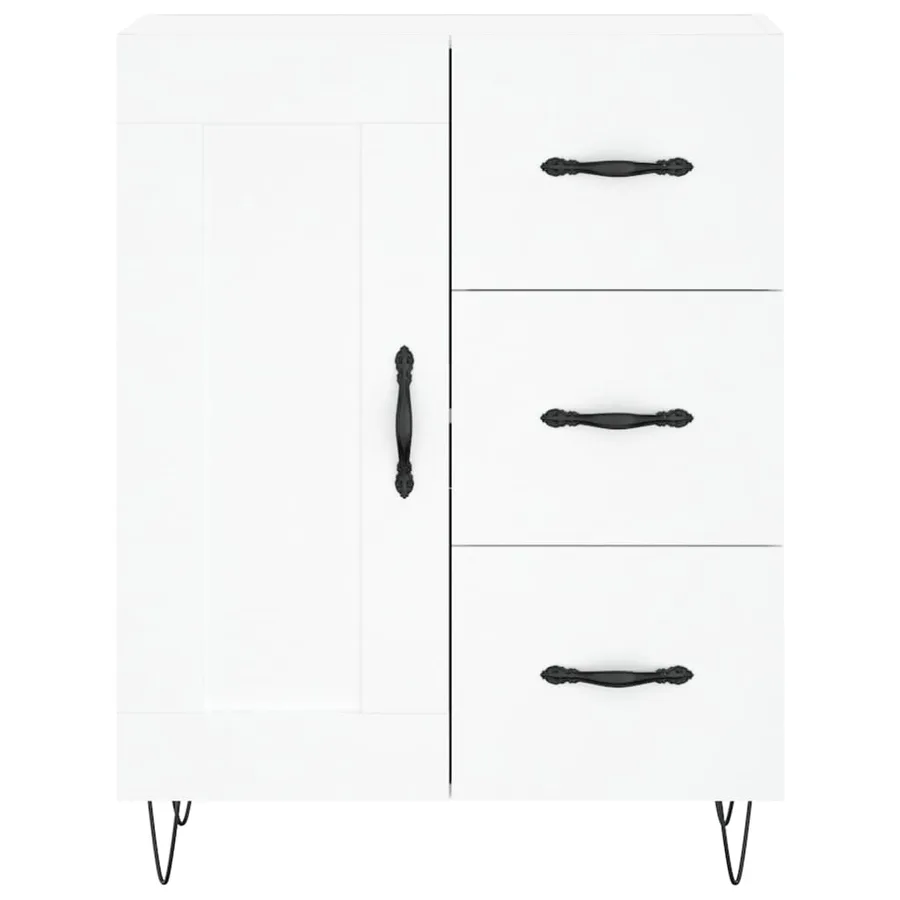 Buffet haut Blanc 69,5x34x180 cm Bois d'ingénierie - 8