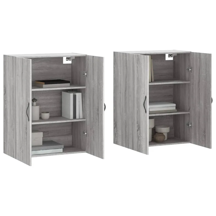 Armoires murales 2 pcs sonoma gris bois d'ingénierie - 3