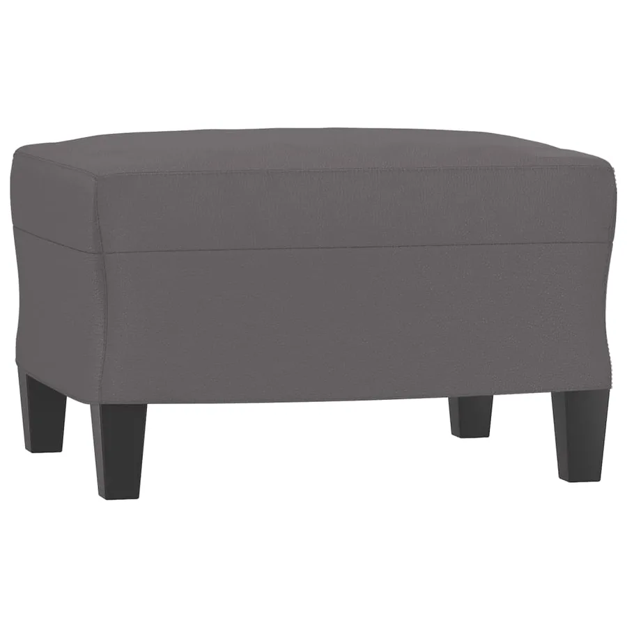 Fauteuil avec repose-pied Gris 60 cm Similicuir - 5