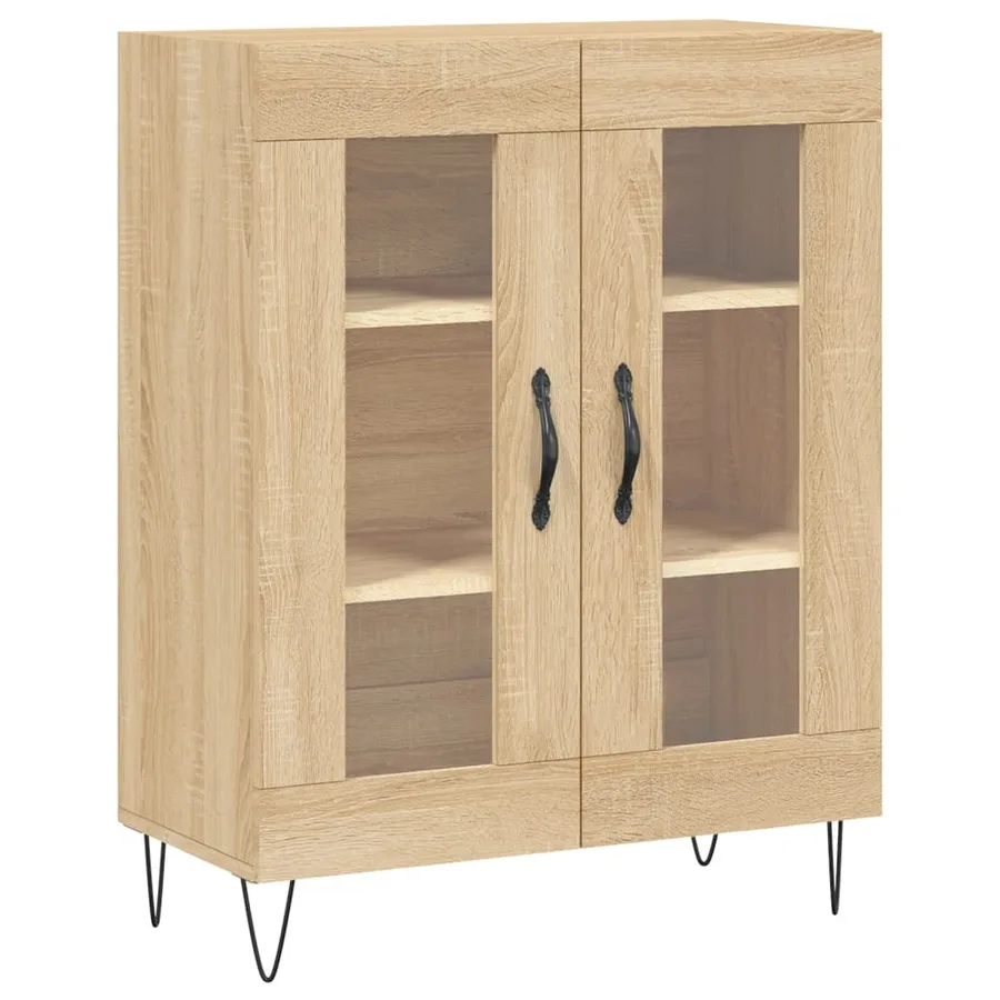 Buffet haut Chêne sonoma 69,5x34x180 cm Bois d'ingénierie - 7