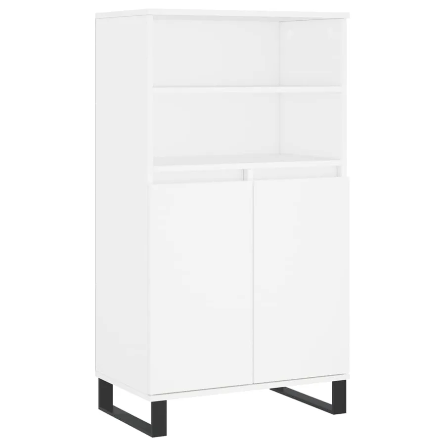 Buffet haut Blanc 60x36x110 cm Bois d'ingénierie - 2