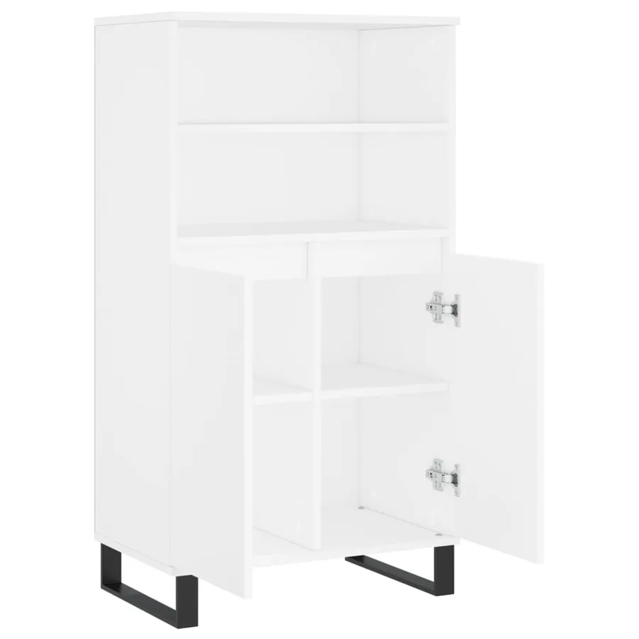 Buffet haut Blanc 60x36x110 cm Bois d'ingénierie - 5
