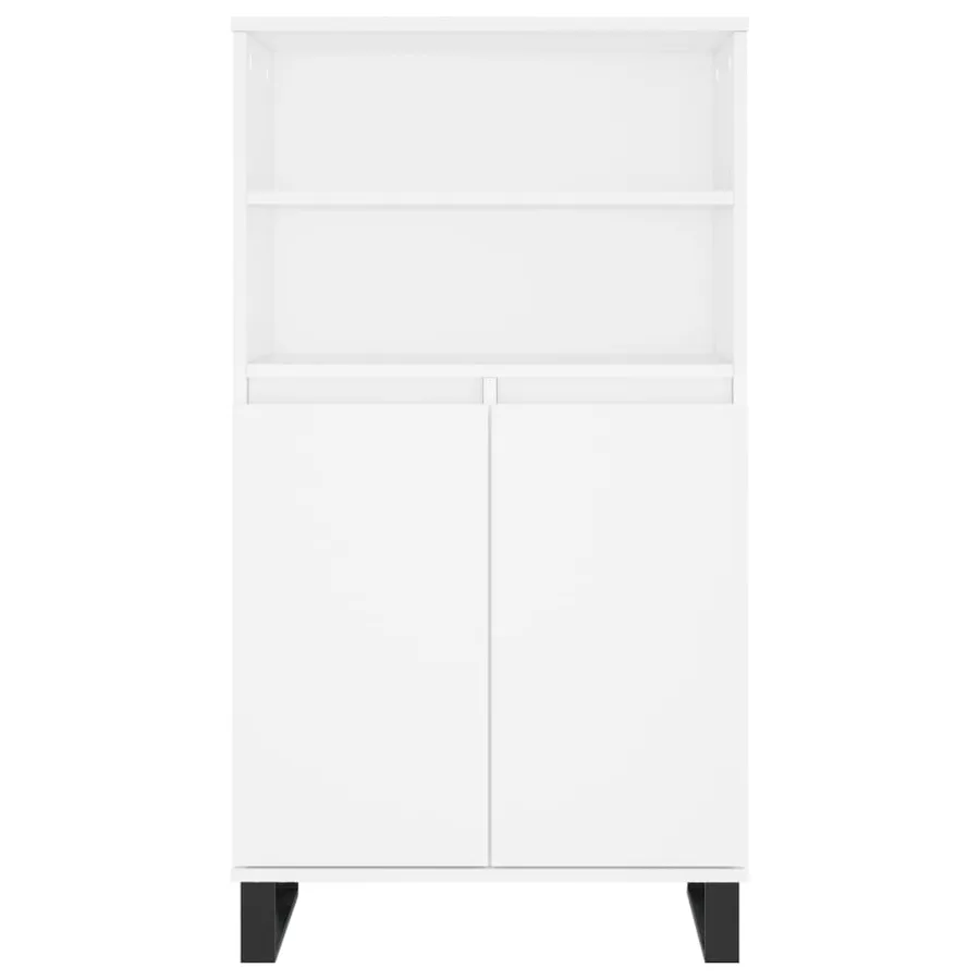Buffet haut Blanc 60x36x110 cm Bois d'ingénierie - 6