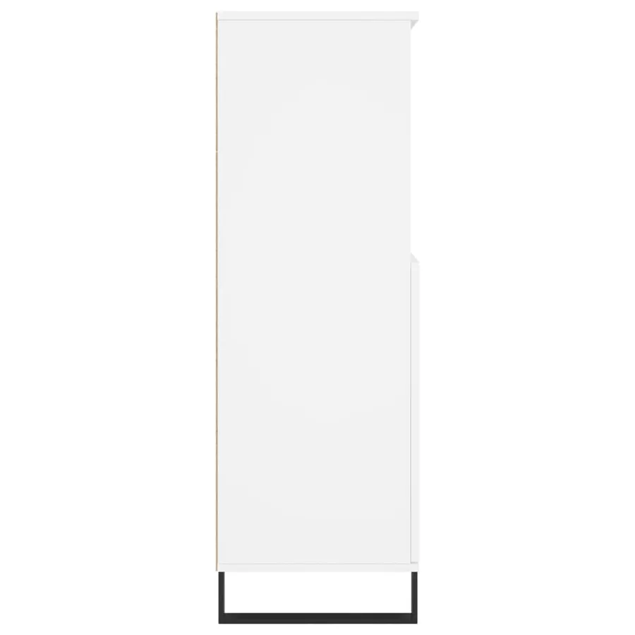 Buffet haut Blanc 60x36x110 cm Bois d'ingénierie - 7