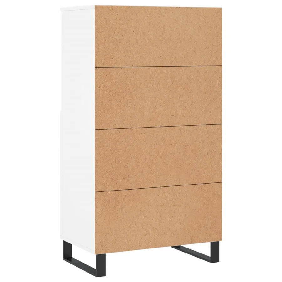 Buffet haut Blanc 60x36x110 cm Bois d'ingénierie - 8