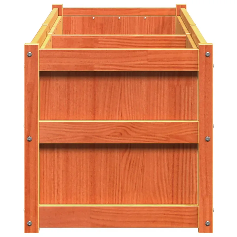 Jardinière cire marron 150x50x50 cm bois de pin massif - 6