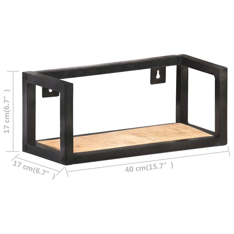 Étagères murales 2 pcs 40 cm Bois de manguier brut - 7
