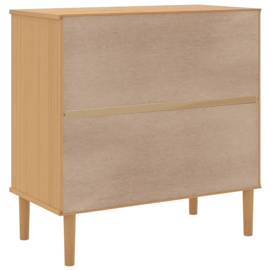 Buffet SENJA aspect rotin marron 80x40x80 cm bois massif de pin - 8