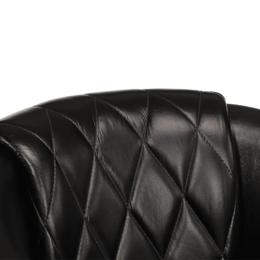 Chaise cabriolet noir cuir véritable - 6