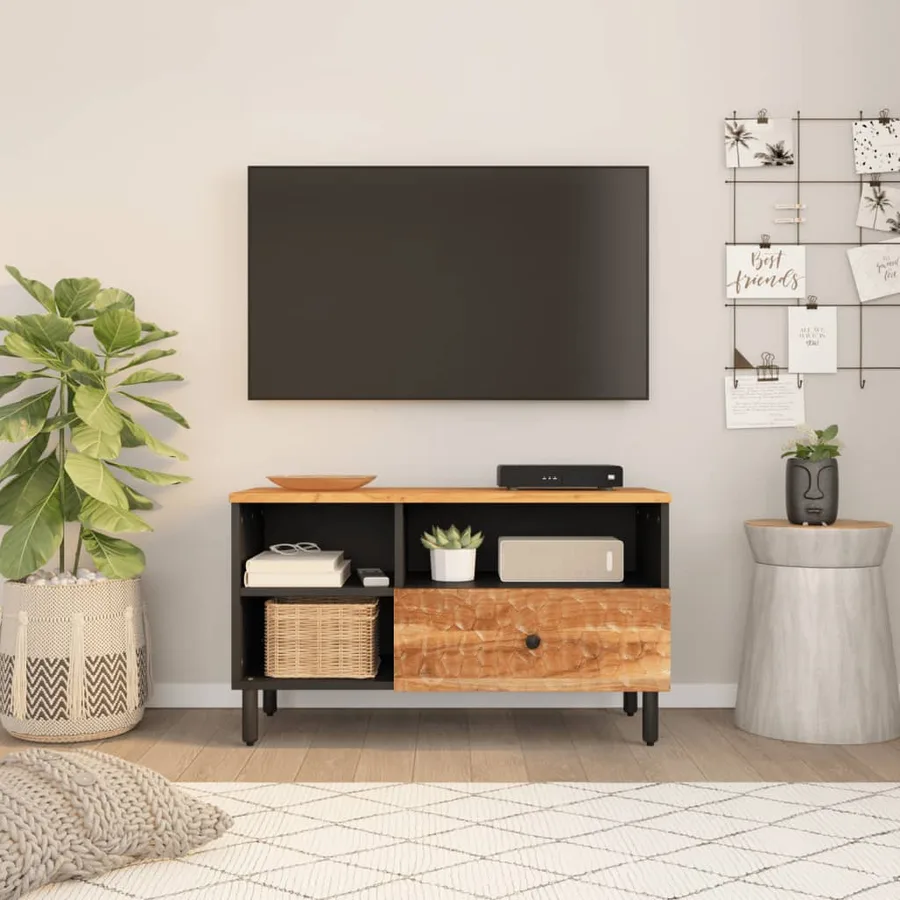 Meuble TV 80x33x46 cm bois d'acacia massif - 3