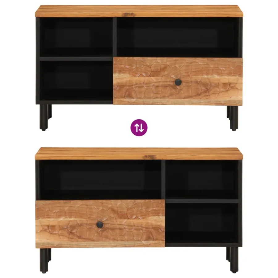Meuble TV 80x33x46 cm bois d'acacia massif - 8