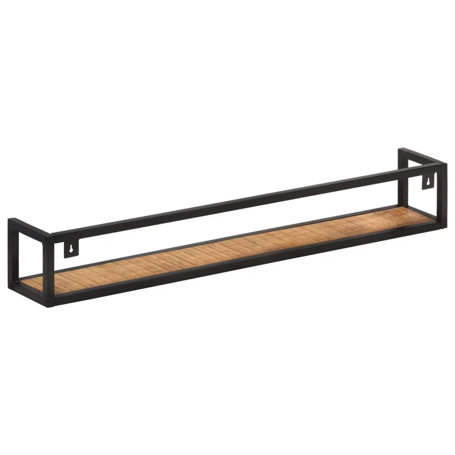 Étagères murales 2 pcs 120 cm Bois de manguier brut - 4