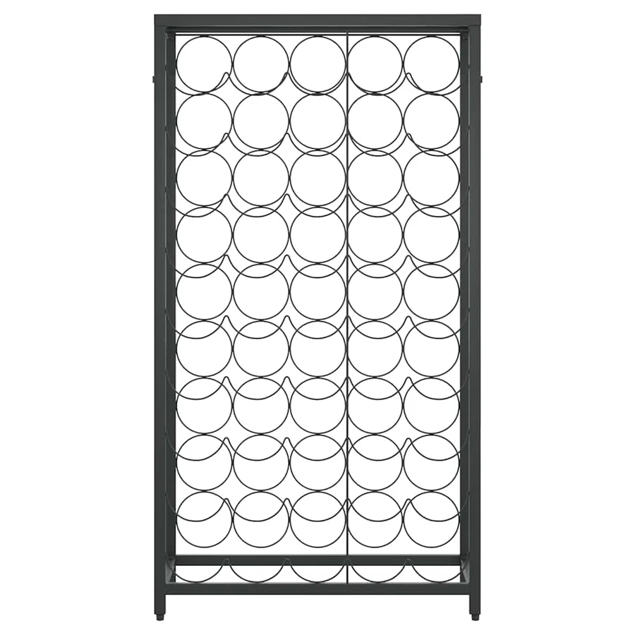Casier à bouteilles de 45 bouteilles noir 54x18x100cm fer forgé - 3