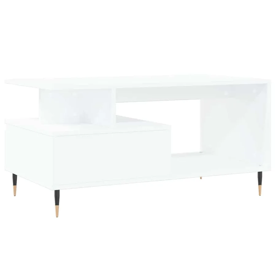 Table basse Blanc 90x49x45 cm Bois d'ingénierie - 8