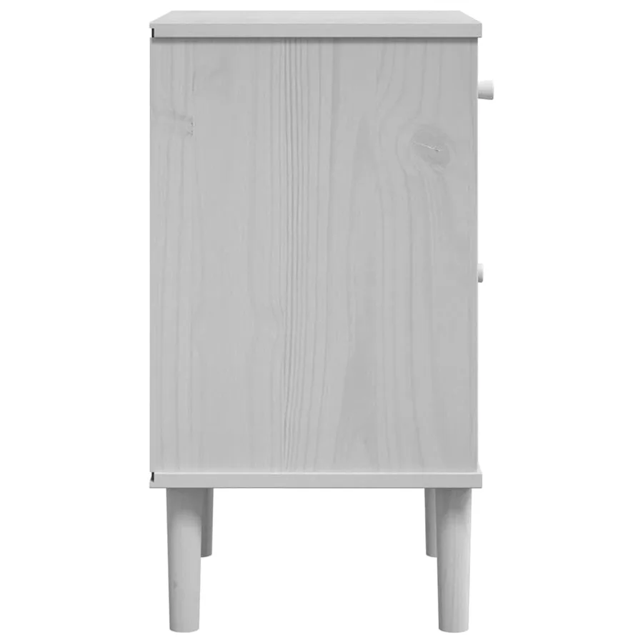 Table de chevet SENJA aspect de rotin blanc bois de pin massif - 7