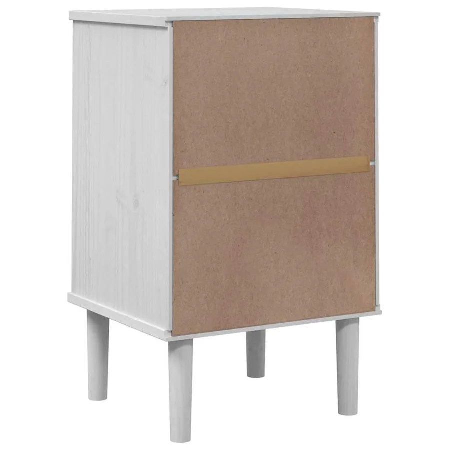 Table de chevet SENJA aspect de rotin blanc bois de pin massif - 8