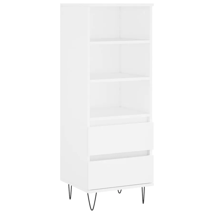 Buffet haut Blanc 40x36x110 cm Bois d'ingénierie - 2