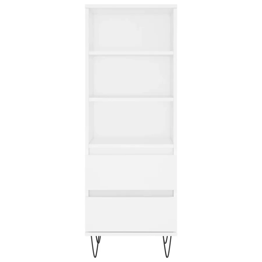 Buffet haut Blanc 40x36x110 cm Bois d'ingénierie - 5