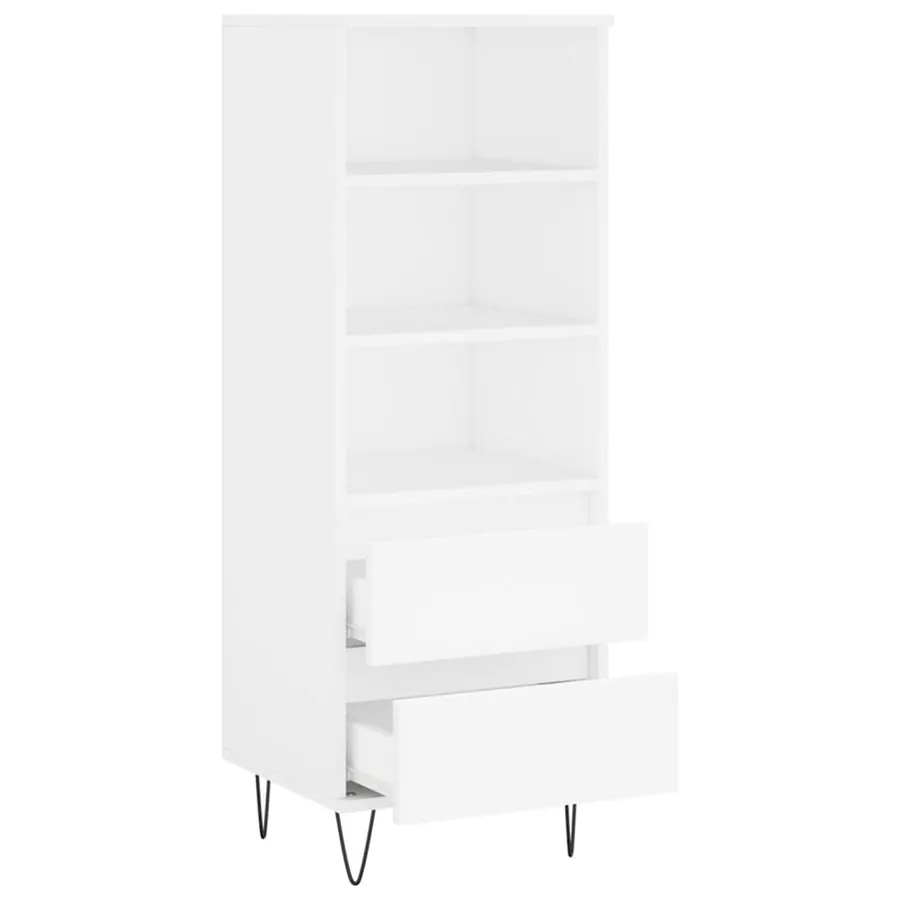 Buffet haut Blanc 40x36x110 cm Bois d'ingénierie - 6