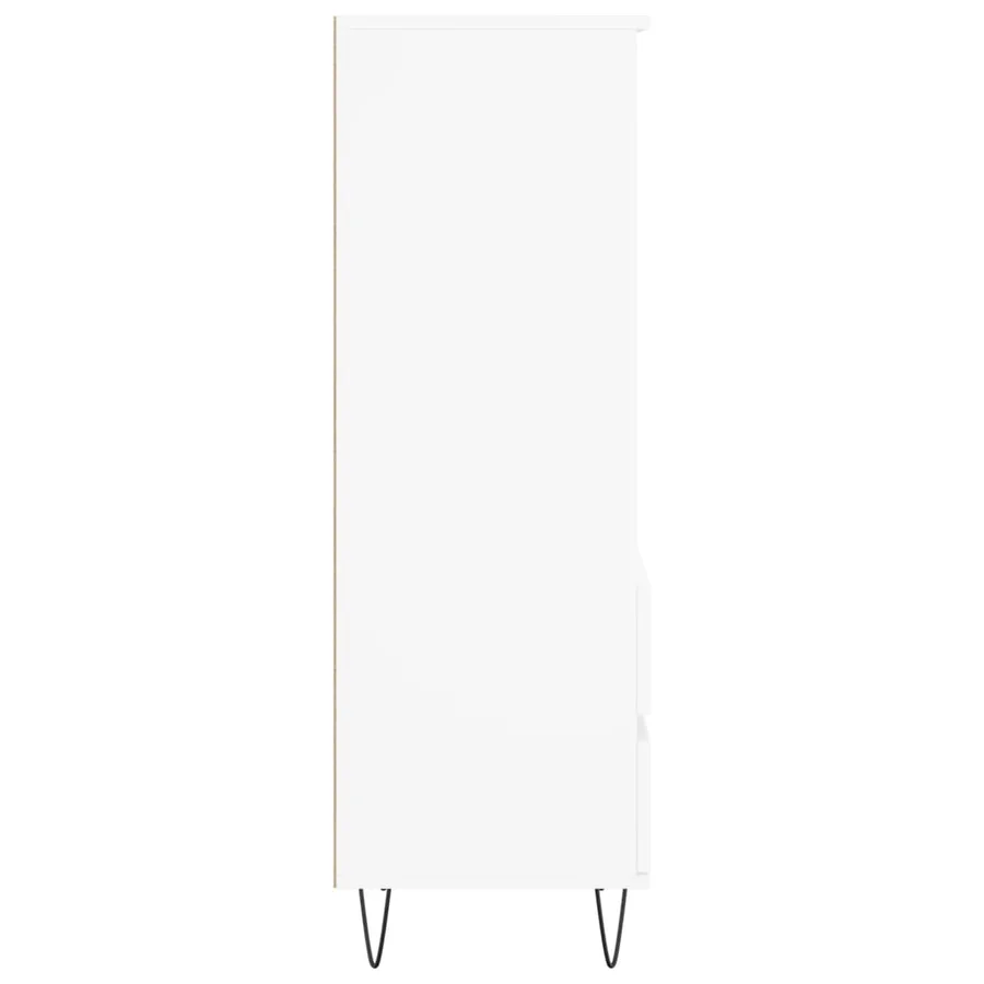 Buffet haut Blanc 40x36x110 cm Bois d'ingénierie - 7