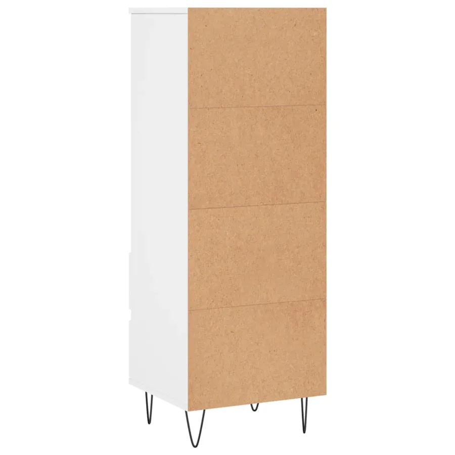 Buffet haut Blanc 40x36x110 cm Bois d'ingénierie - 8