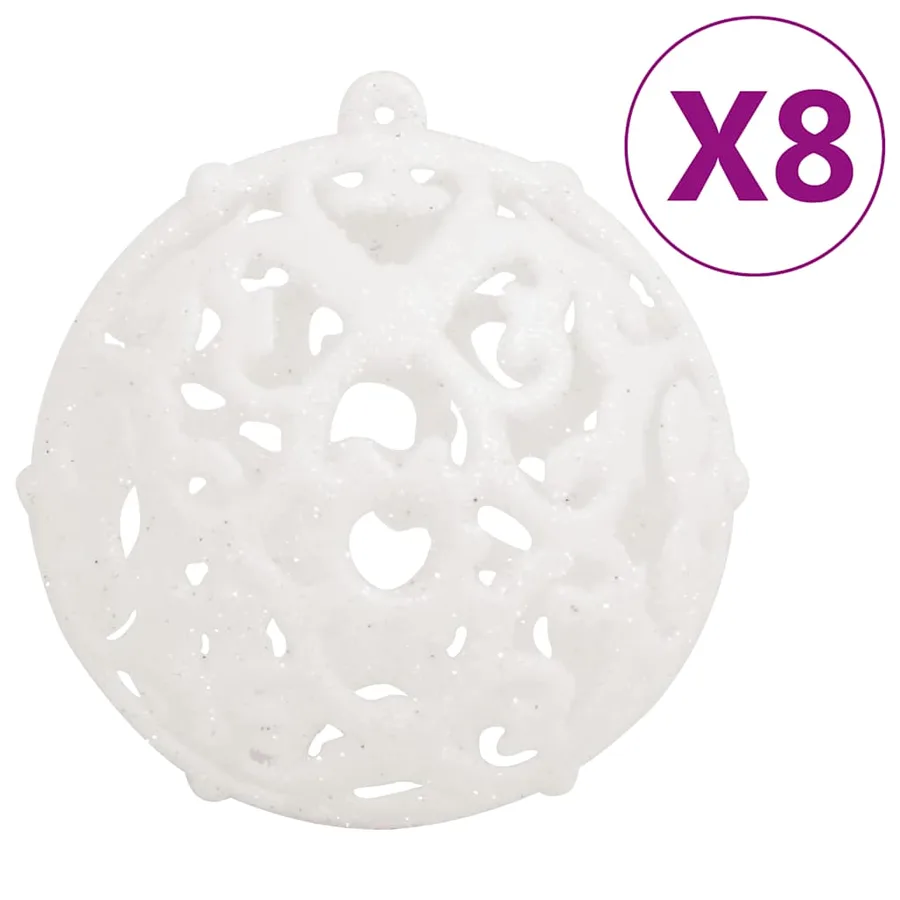 Ensemble de boules de Noël 111 pièces blanc polystyrène - 3