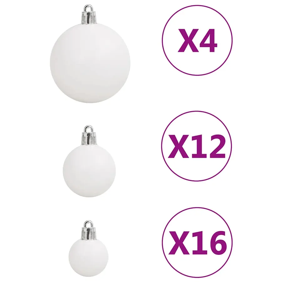 Ensemble de boules de Noël 111 pièces blanc polystyrène - 4
