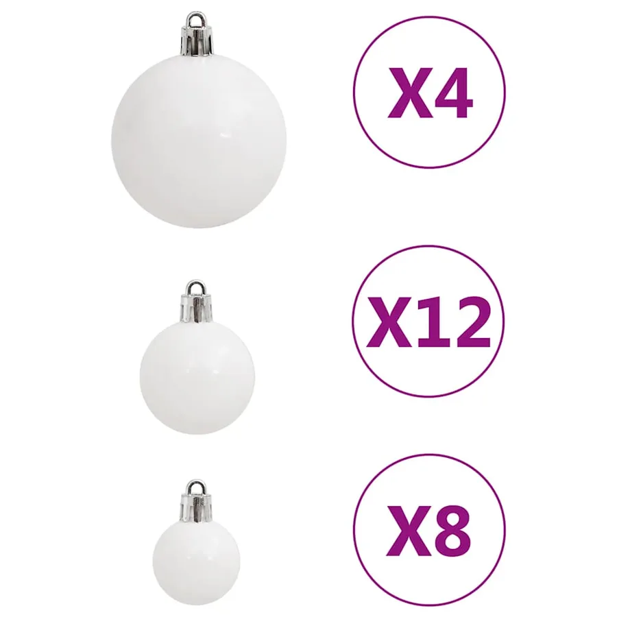 Ensemble de boules de Noël 111 pièces blanc polystyrène - 5