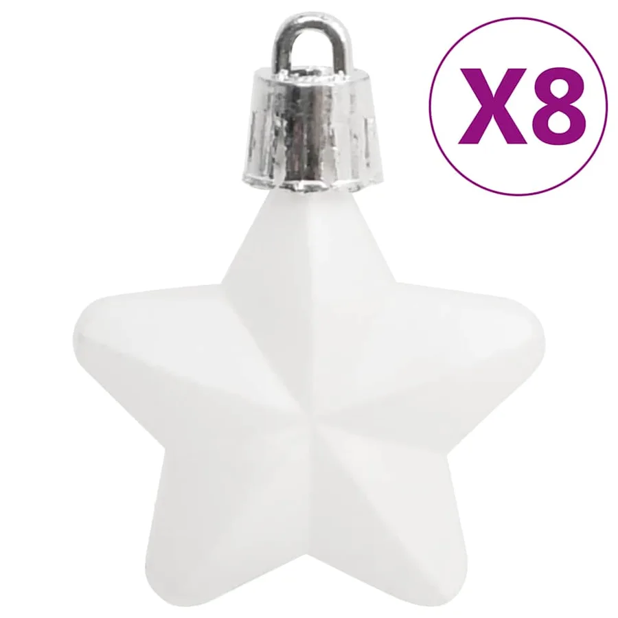 Ensemble de boules de Noël 111 pièces blanc polystyrène - 7
