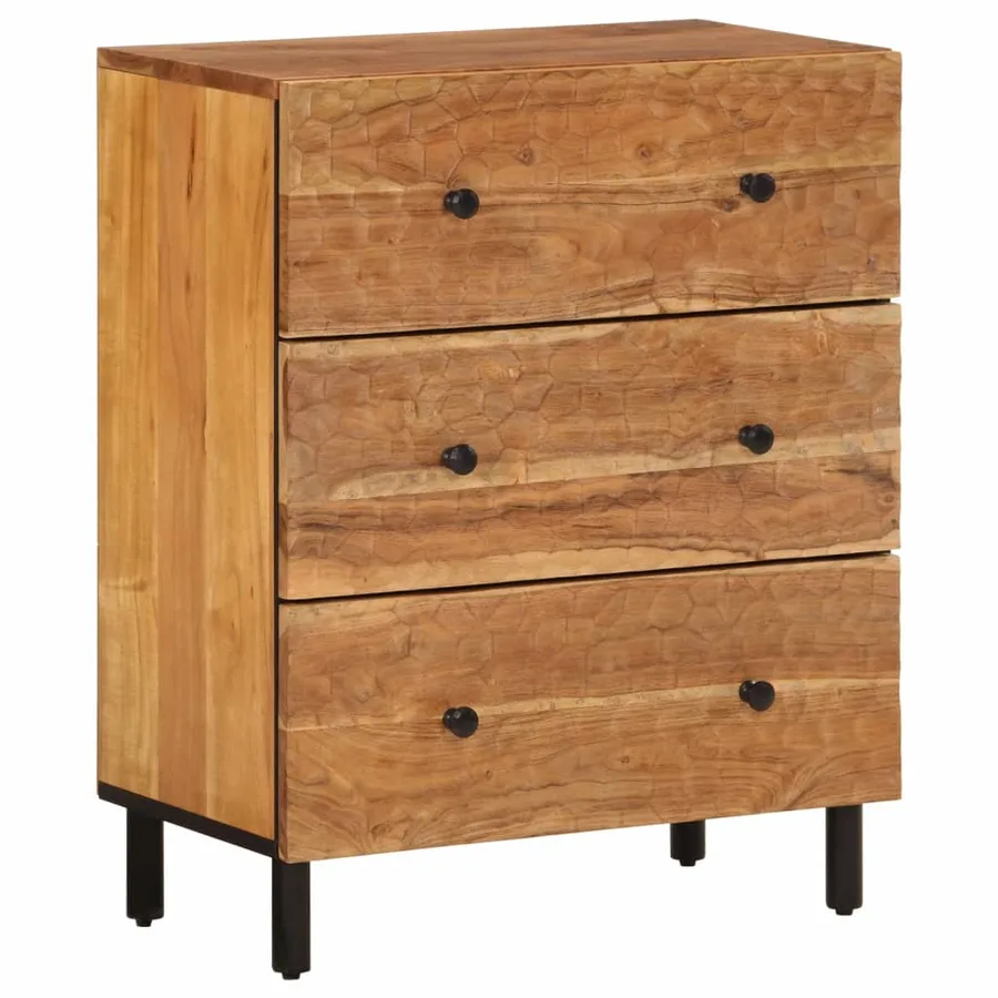 Armoire latérale 60x33x75 cm bois massif d'acacia - 2