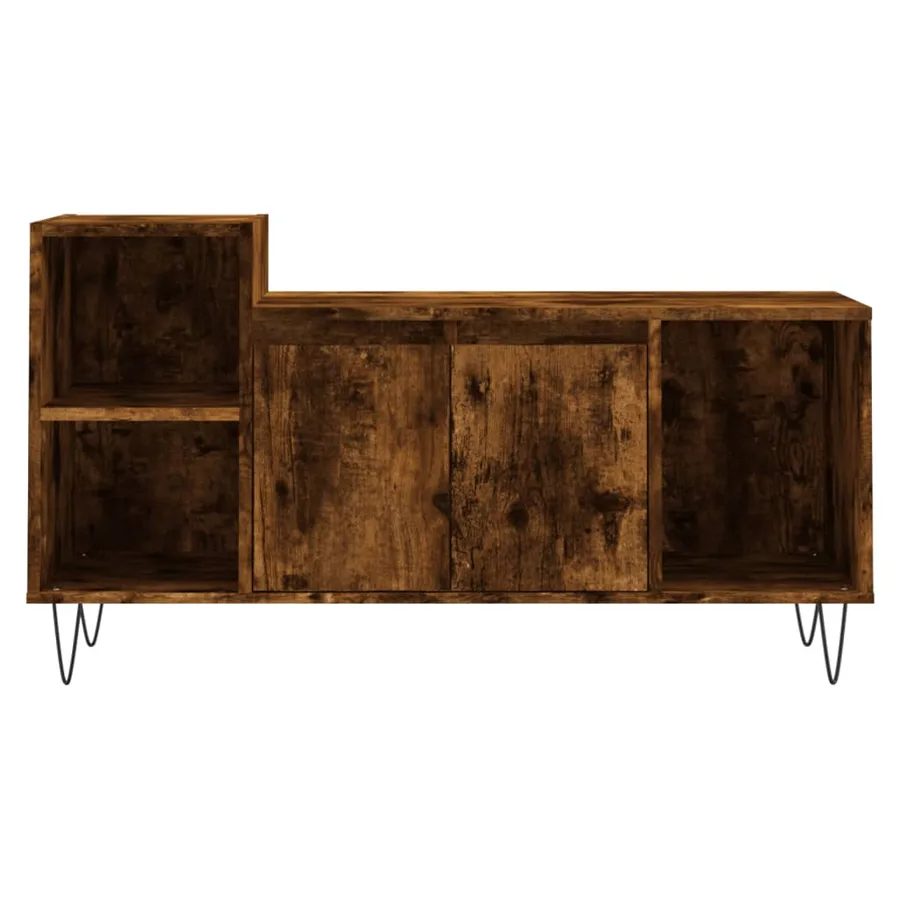 Meuble TV Chêne fumé 100x35x55 cm Bois d'ingénierie - 5