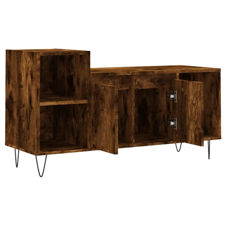 Meuble TV Chêne fumé 100x35x55 cm Bois d'ingénierie - 6