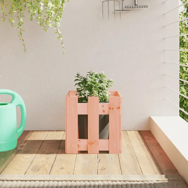 Jardinière avec design de clôture 30x30x30 cm Douglas massif