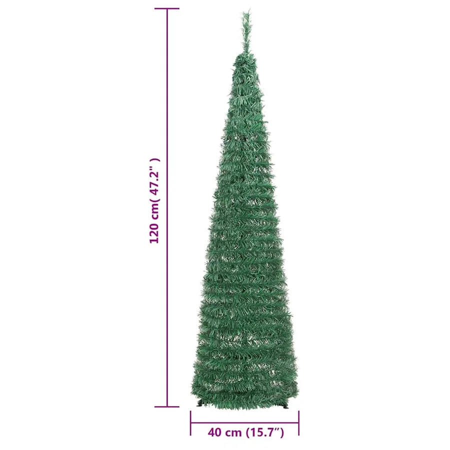 Sapin de Noël artificiel escamotable 50 LED vert 120 cm - 9