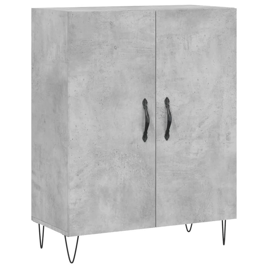 Buffet haut Gris béton 69,5x34x180 cm Bois d'ingénierie - 7
