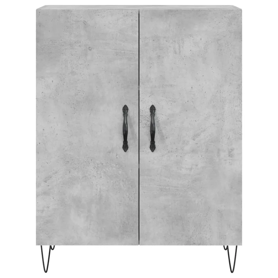 Buffet haut Gris béton 69,5x34x180 cm Bois d'ingénierie - 8