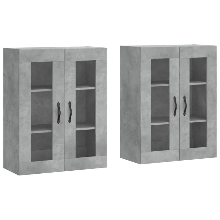 Armoires murales 2 pcs gris béton bois d'ingénierie - 2