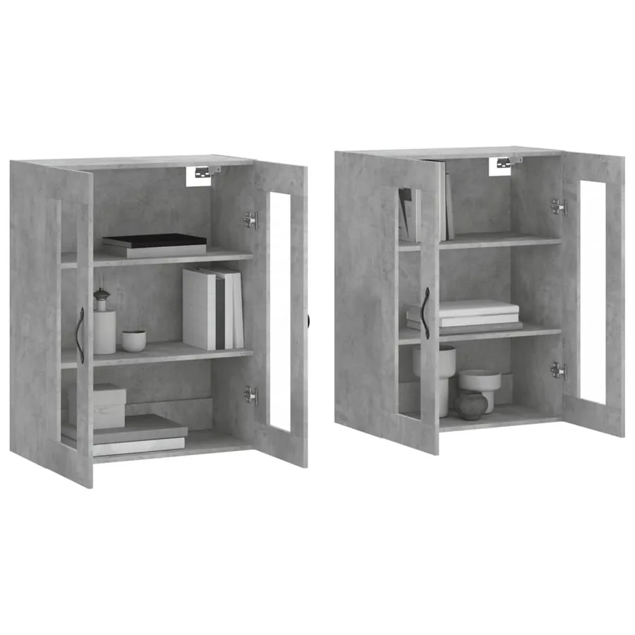 Armoires murales 2 pcs gris béton bois d'ingénierie - 3