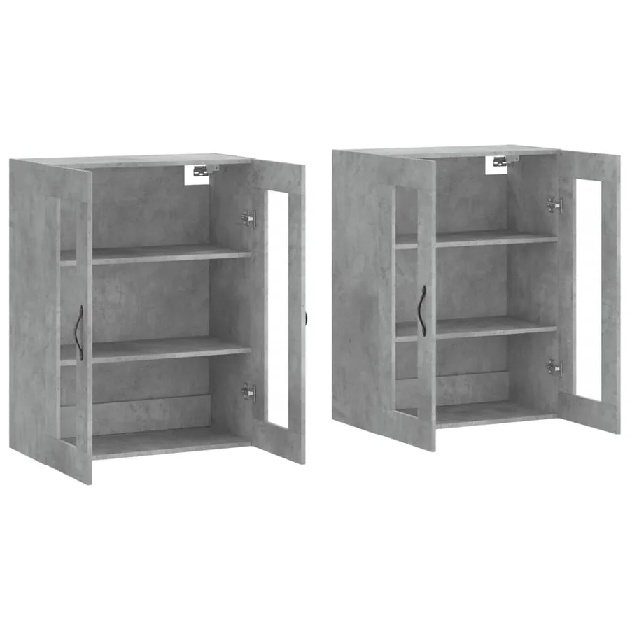 Armoires murales 2 pcs gris béton bois d'ingénierie - 4