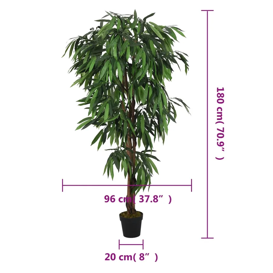 Manguier artificiel 900 feuilles 180 cm vert - 5