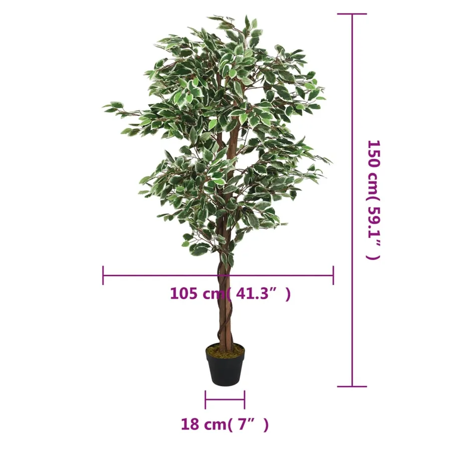 Ficus artificiel 756 feuilles 150 cm vert - 5