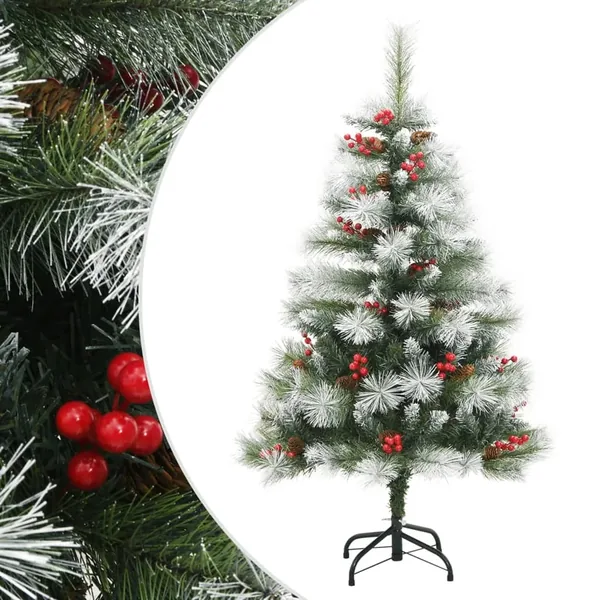 Sapin de Noël artificiel avec pommes de pin et baies 150 cm