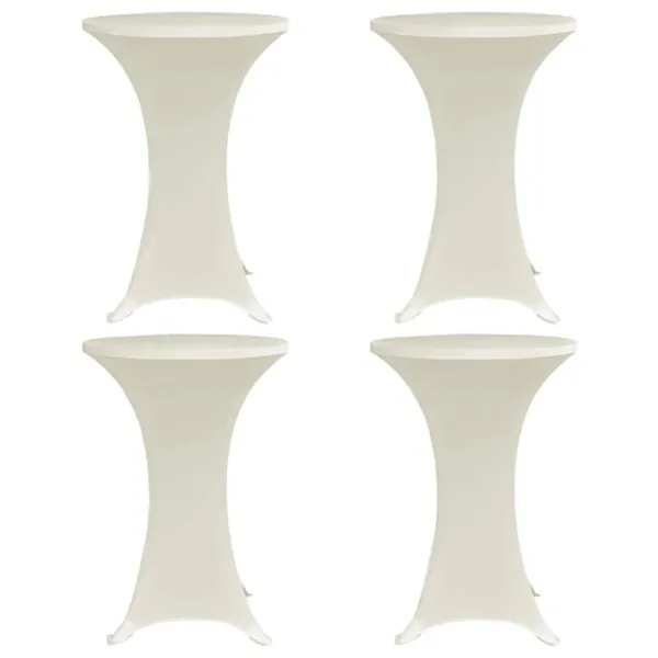 Housses élastiques de table Ø 70 cm Crème 4 pcs