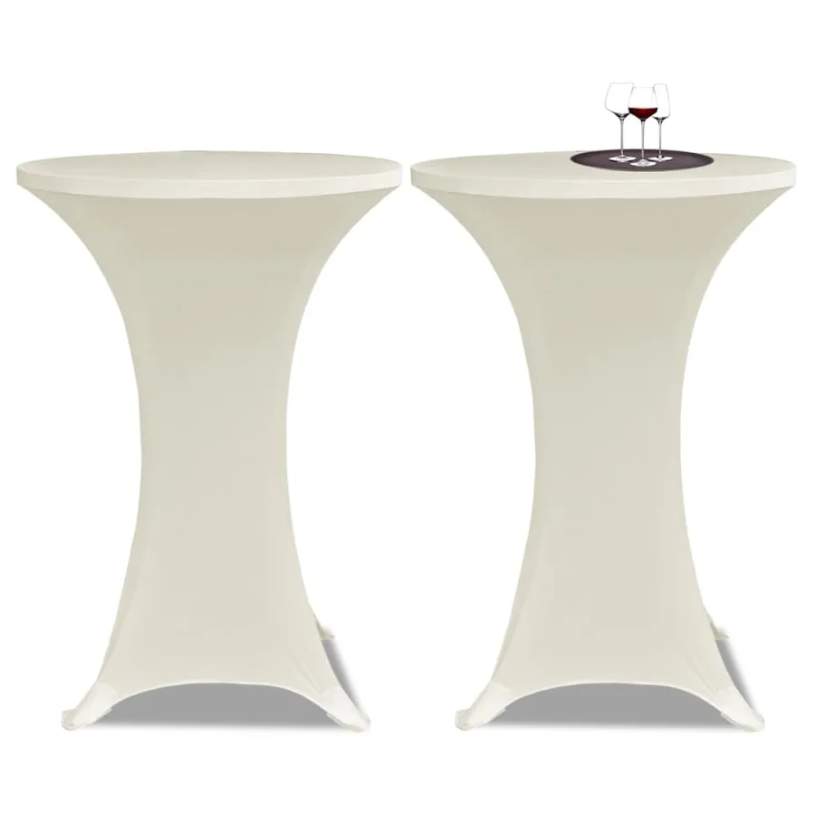 Housses élastiques de table Ø 70 cm Crème 4 pcs - 2