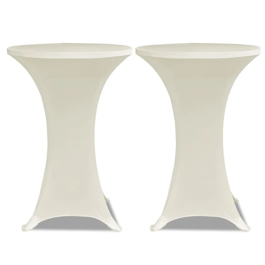 Housses élastiques de table Ø 70 cm Crème 4 pcs - 3