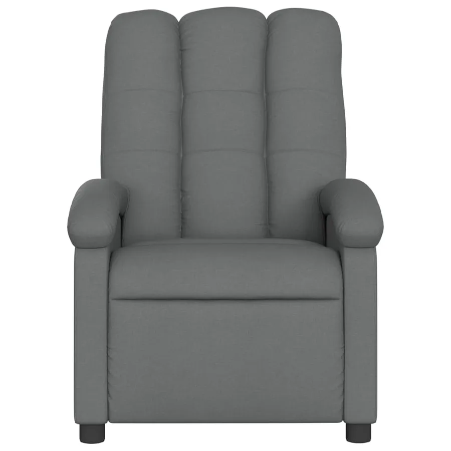 Fauteuil inclinable de massage gris foncé tissu - 4