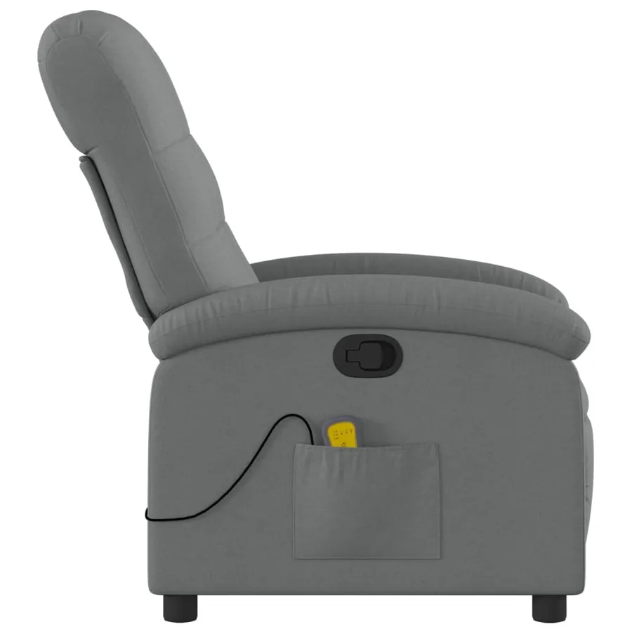 Fauteuil inclinable de massage gris foncé tissu - 5
