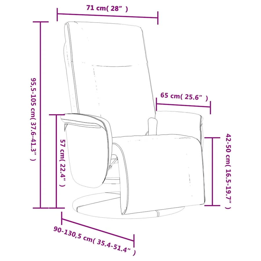 Fauteuil inclinable de massage repose-pieds marron similicuir - 11